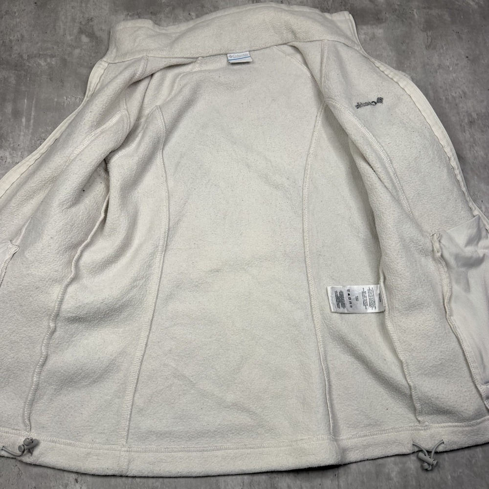 Columbia Fleece Jacket Womens Small White Full Zip Outdoor Lightweight Hiking - Picture 3 of 7